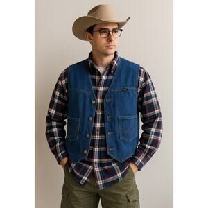 Wrangler Authentic Western Denim Vest (Size XL)